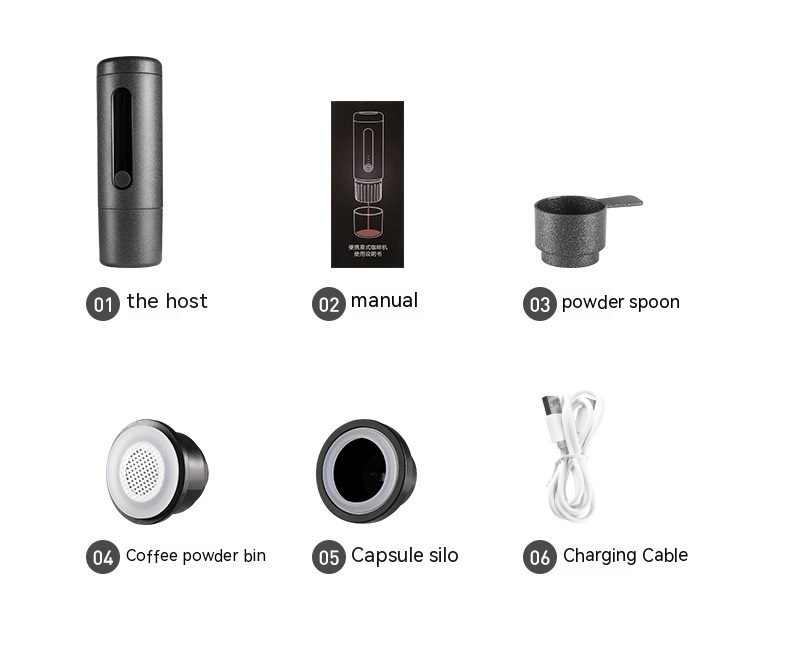 Coffee Machine Travel Portable Outdoor Small Concentrated Mini Capsule Ground Coffee Dual-use — foto 16