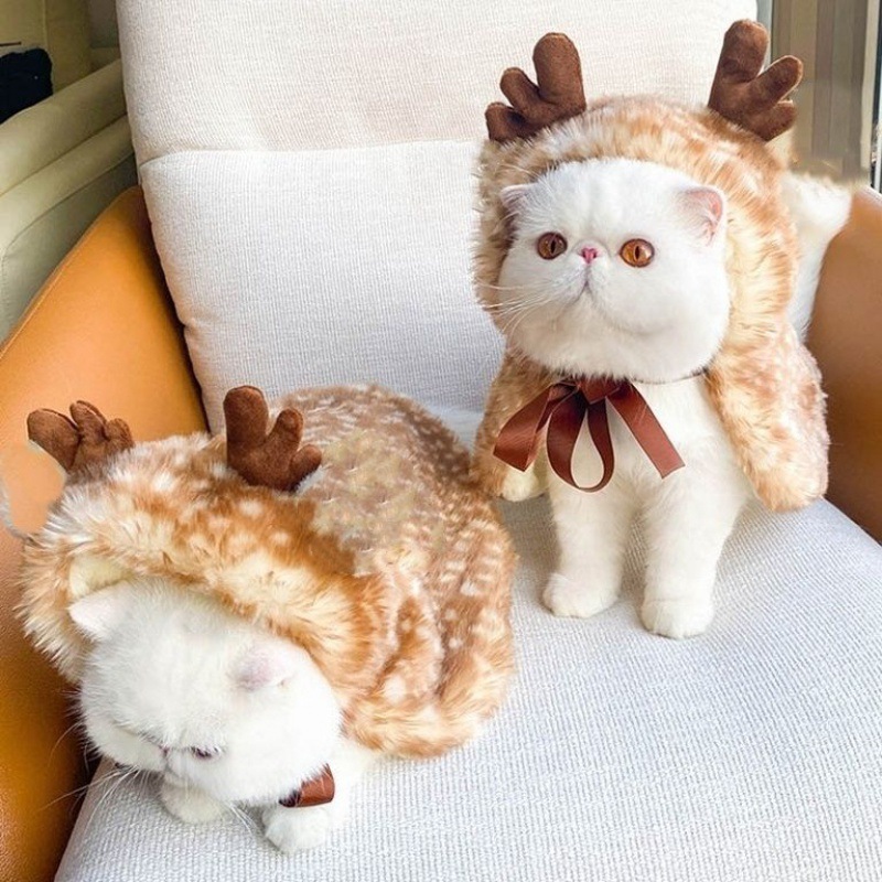 Pet Fawn Cape Cloak Cute Shawl Small Dog Dogcat Clothes