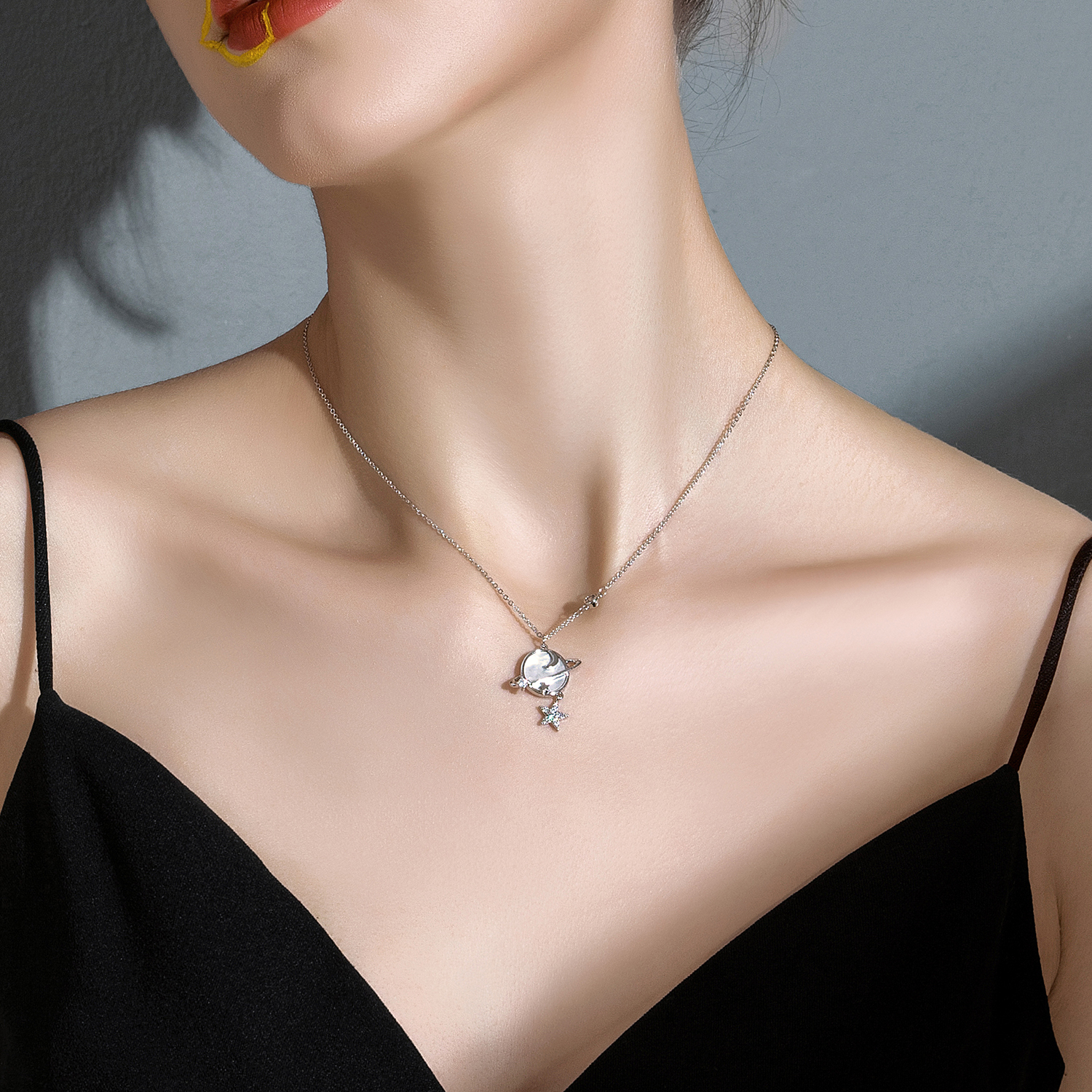 Title 3, Planet Pendant Clavicle Chain Shell Star Moon O...