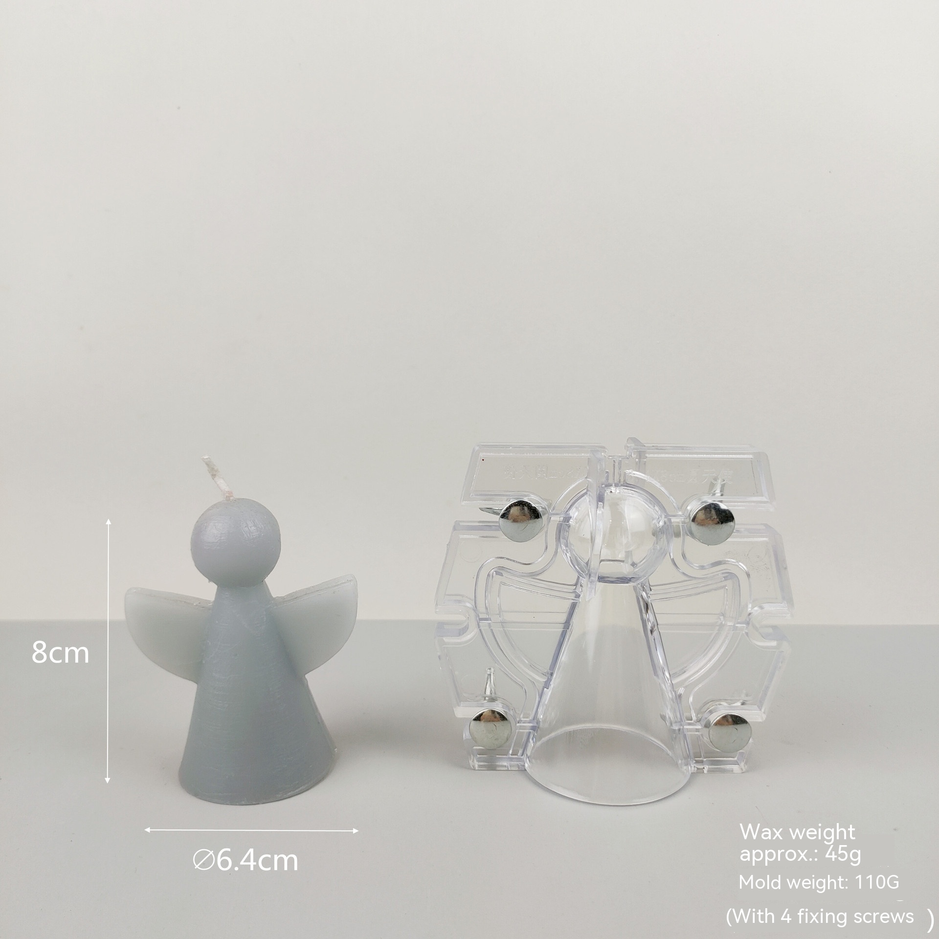 Handmade Angel Acrylic Plastic Candle Mold Two-flap Mold DIY Simple Mold - 16