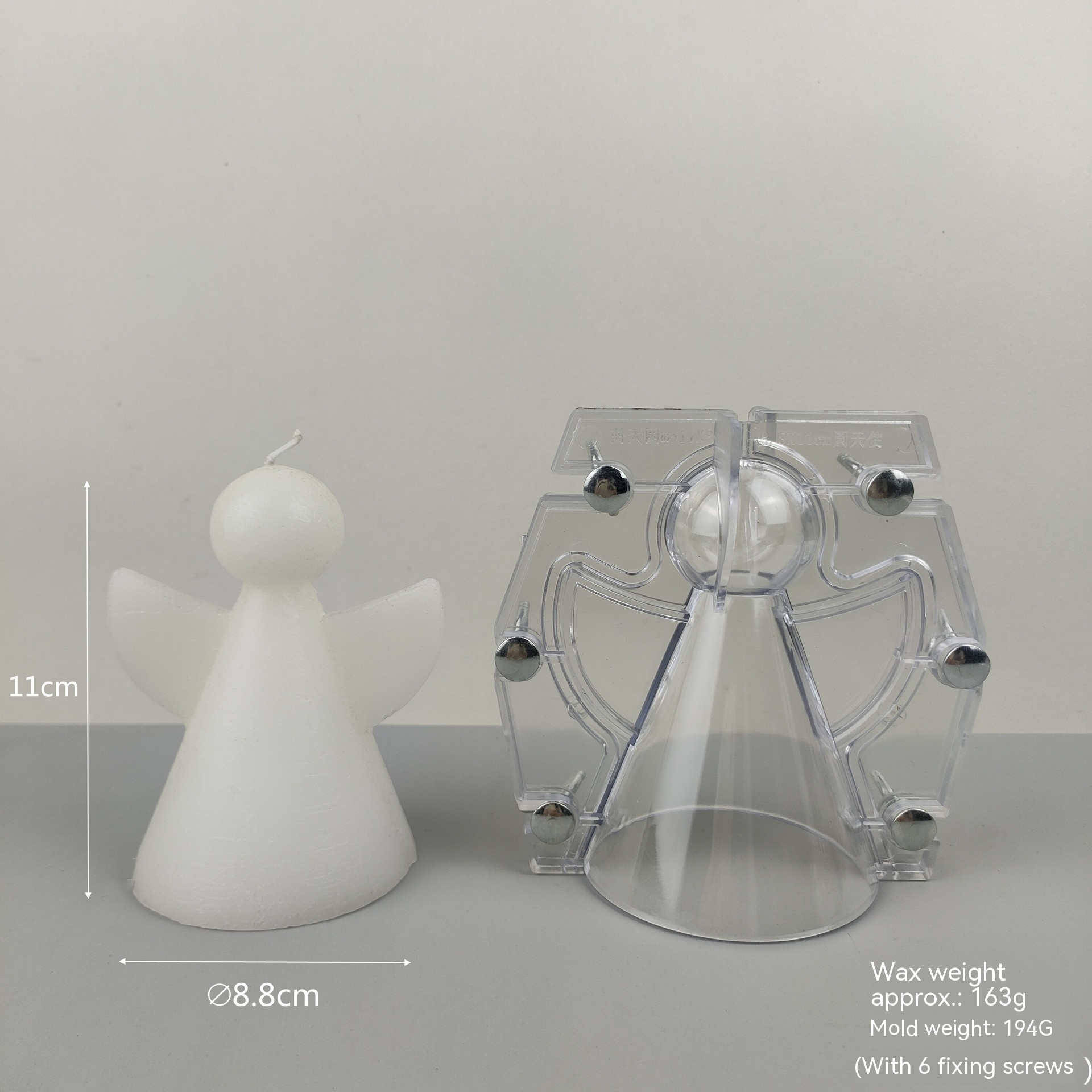 Handmade Angel Acrylic Plastic Candle Mold Two-flap Mold DIY Simple Mold - 17