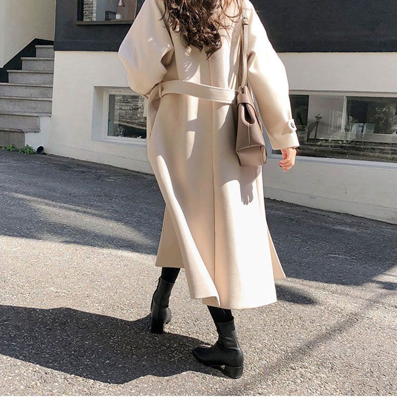 Title 3, Mid-length Loose Slim Fit Woolen Coat Women