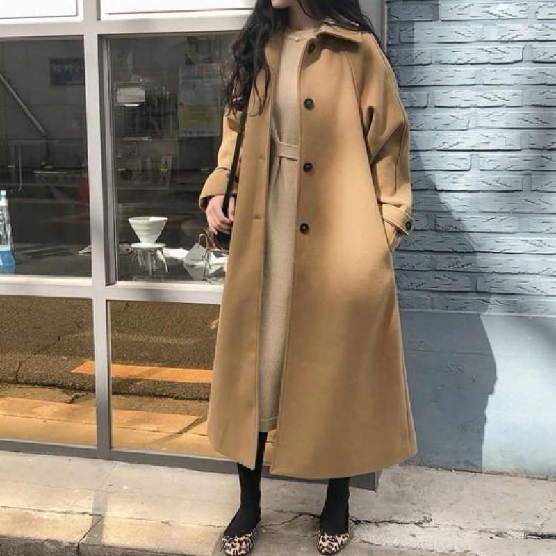 Title 4, Mid-length Loose Slim Fit Woolen Coat Women