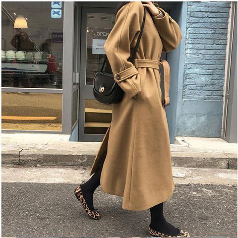 Title 5, Mid-length Loose Slim Fit Woolen Coat Women