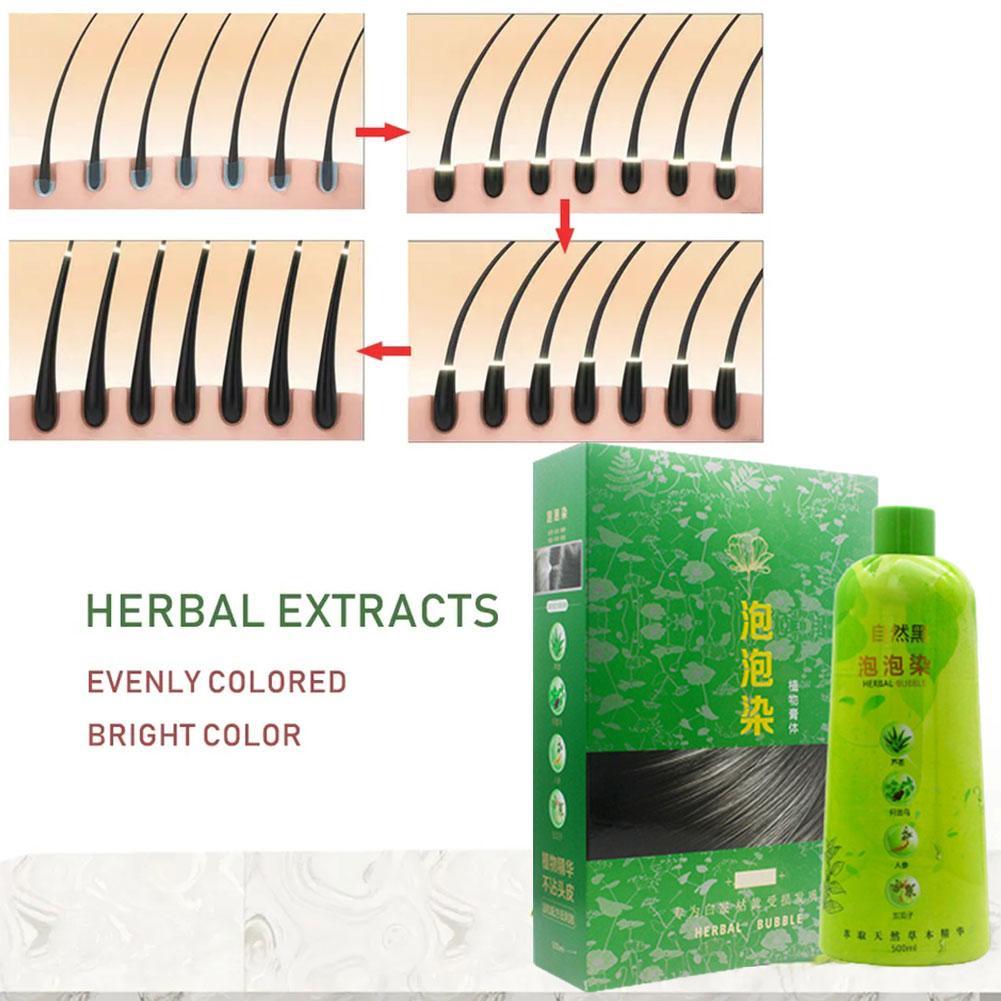 Bimei Silk Bubble Hair Dye One Black One Chestnut Brown Popular Color Herbal Paste - Image 4