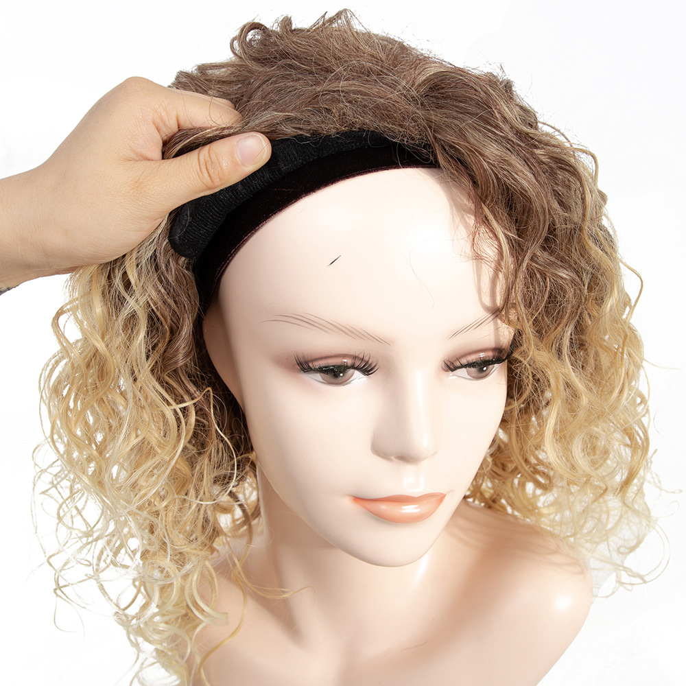 Title 7, Wig with fixed Velcro headband for secure and c...