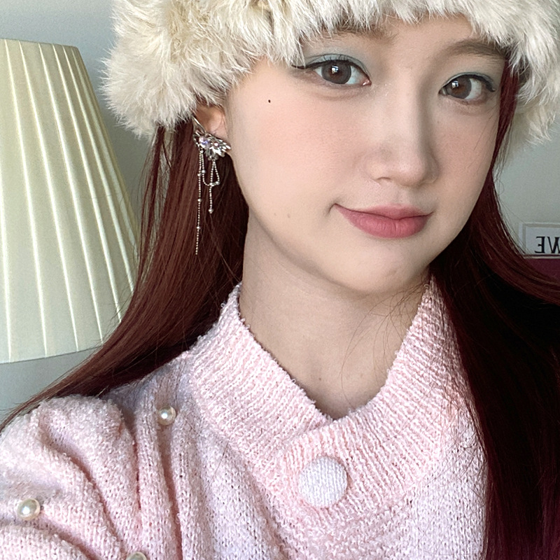 Sterling Silver Needle European And American Metallic Hollow Butterfly Studs