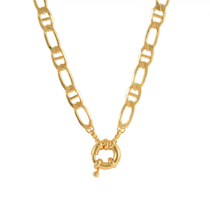 Exaggerated Hip Hop Punk Lock Clip Necklace