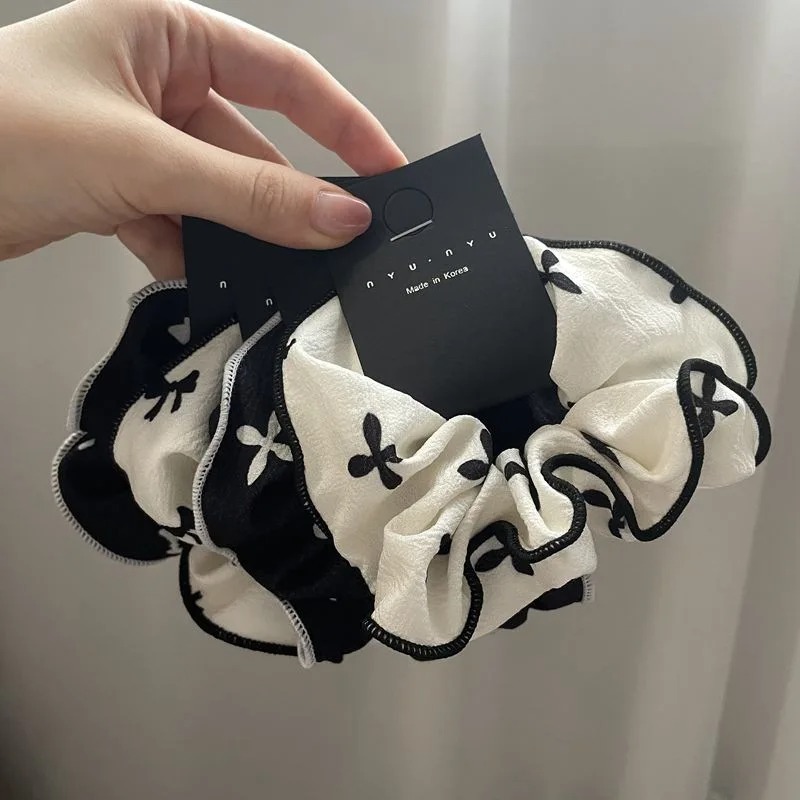 Large Printed Simple Round Edge Large Intestine Hair Ring