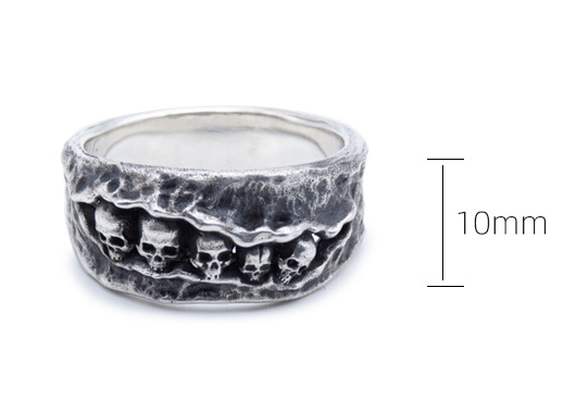 Five-headed Abalone Skull Men's Ring Creative Personality