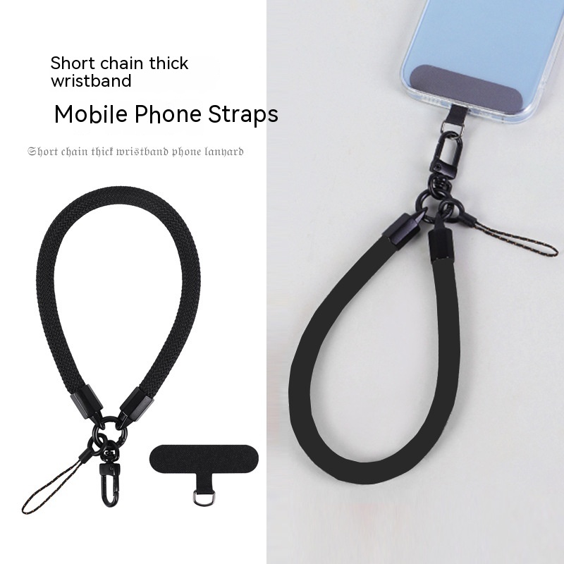 Mobile Phone Short Polyester Rope Anti-theft Wrist Strap Keychain