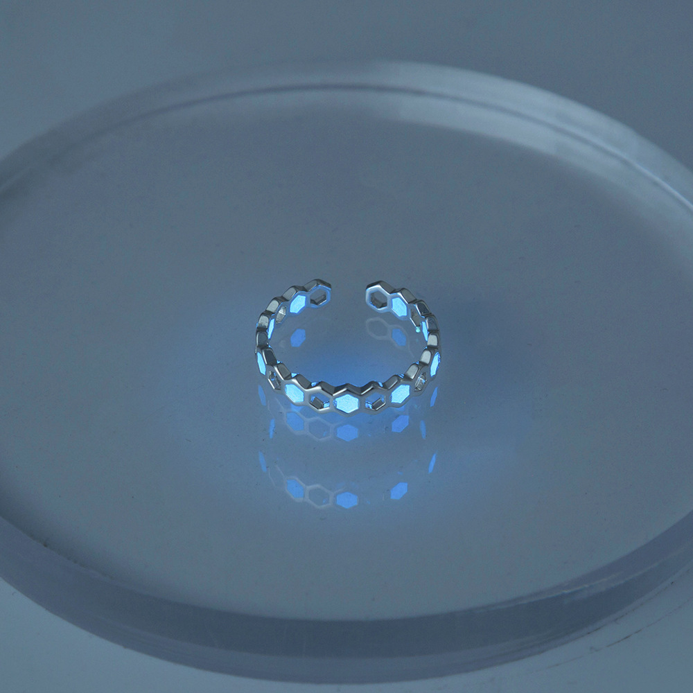 Heart Butterfly Blue Luminous Non-fading Ring Bracelet