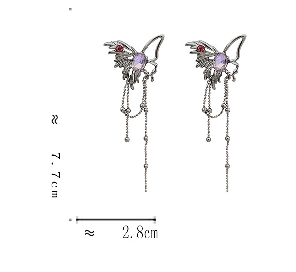 Title 6, Pendientes de mariposa huecos metálicos europeo...