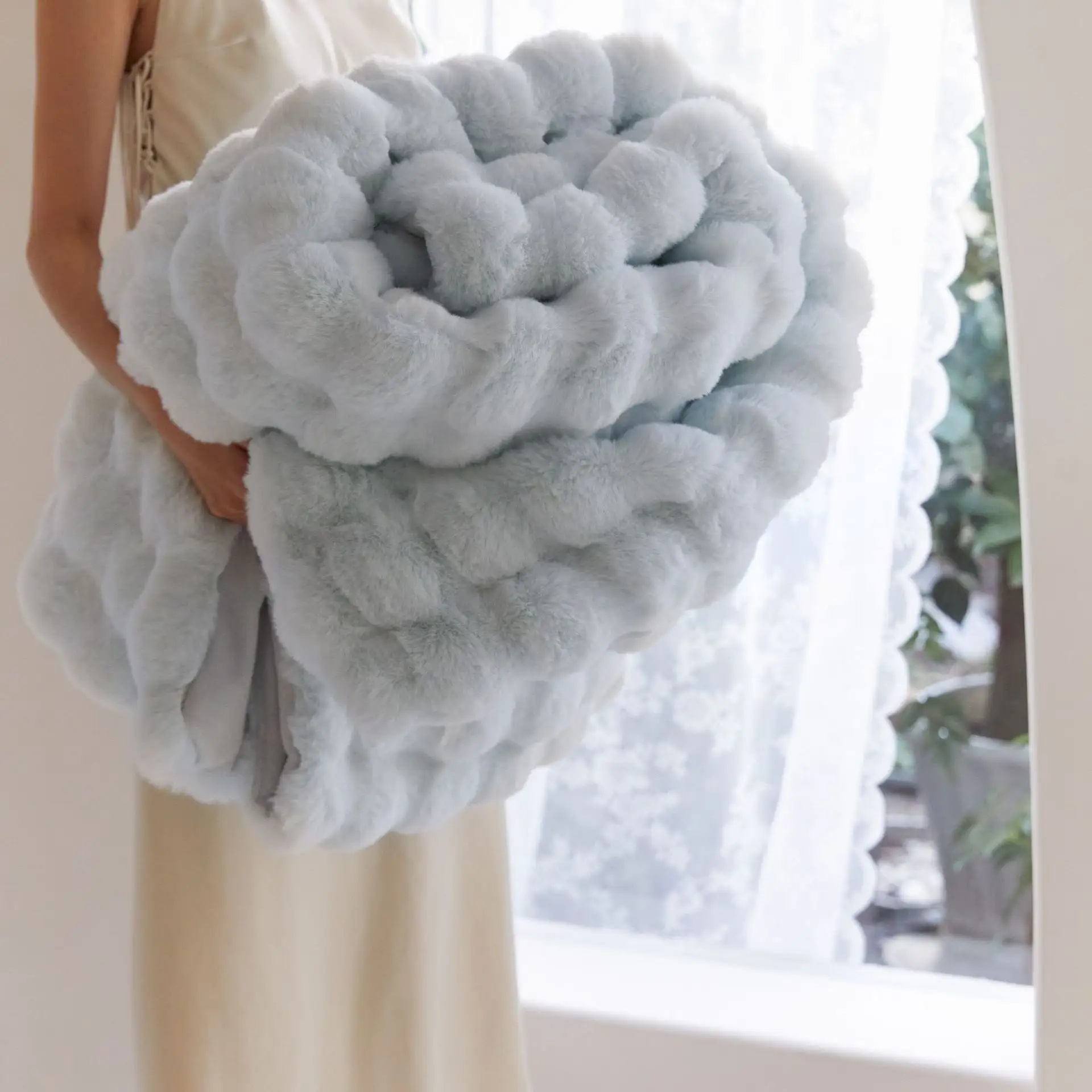 Polyester Carpet Rabbit Bubble Velvet Thickened Nap