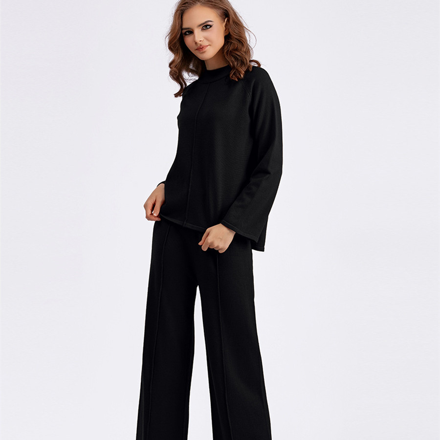 Knitted Pullover and Wide-Leg Trouser Set, picture 2 of 10