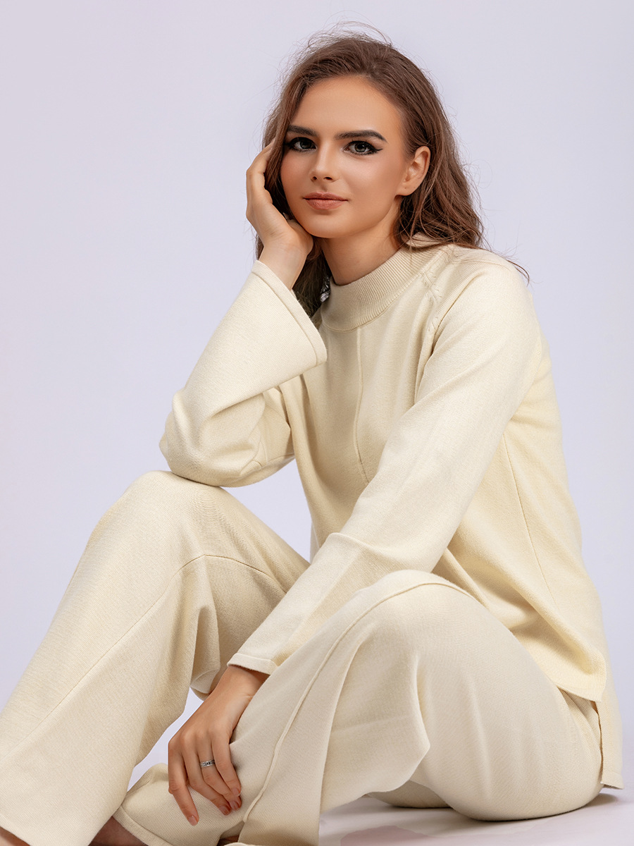 Knitted Pullover and Wide-Leg Trouser Set, picture 6 of 10