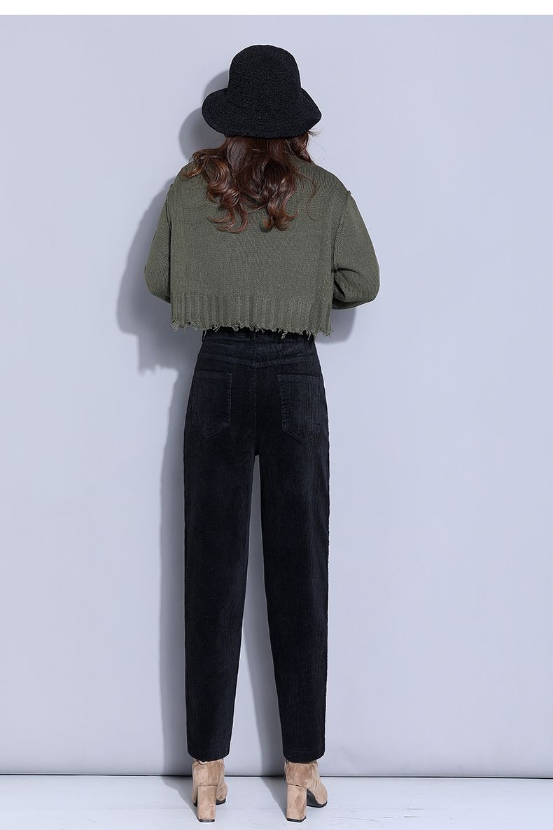 Title 2, Loose Straight Tube Thickened Corduroy Pants Fo...