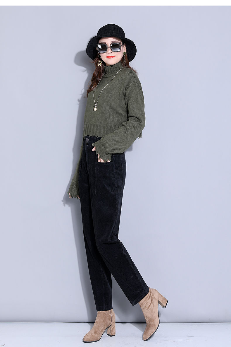 Title 4, Loose Straight Tube Thickened Corduroy Pants Fo...