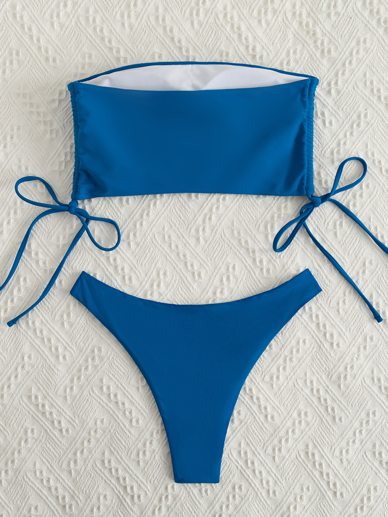 Bikini Sexy Pure Color Tube-top Split Swimsuit For Women