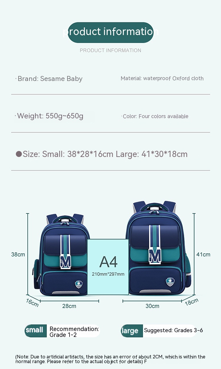 Baby Burden Relief Spine Protection Primary School Student Schoolbag Large Capacity Lightweight Children Backpack — foto 7