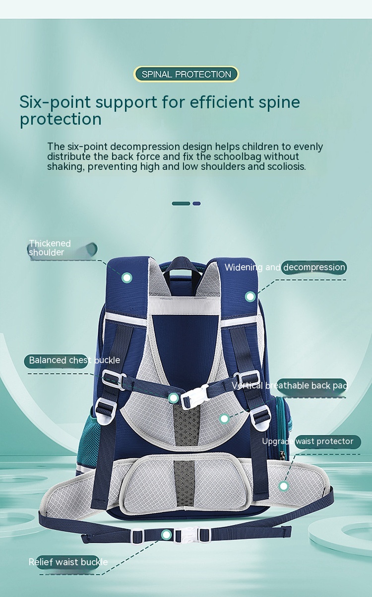 Baby Burden Relief Spine Protection Primary School Student Schoolbag Large Capacity Lightweight Children Backpack — foto 6