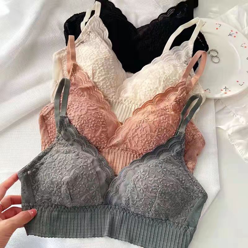 Title 1, French Style Nude Feel Lace Triangle Cup Underw...