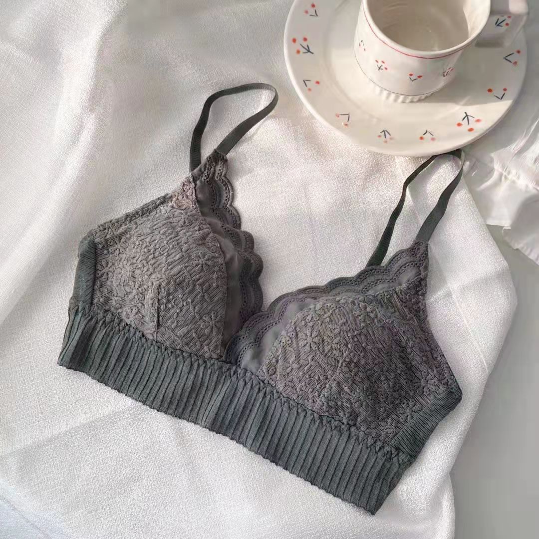 Title 4, French Style Nude Feel Lace Triangle Cup Underw...