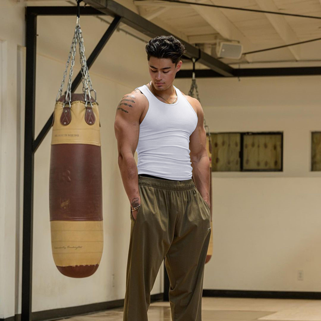 High Elastic Striped Thread American Tight Sports Vest Men's Summer Running I-shaped Quick-drying Workout Sleeveless Top - Image 4