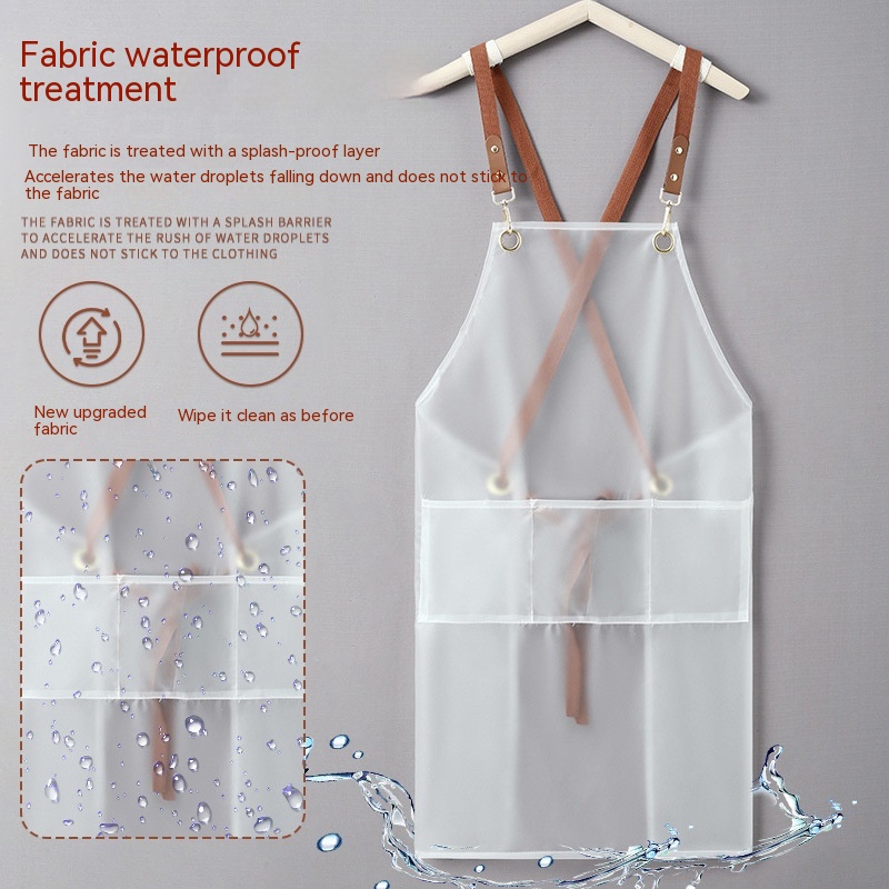 Title 2, Apron Waterproof Oil-proof Thickening Korean Pu...