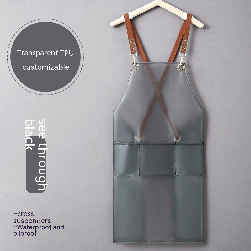 Title 5, Apron Waterproof Oil-proof Thickening Korean Pu...