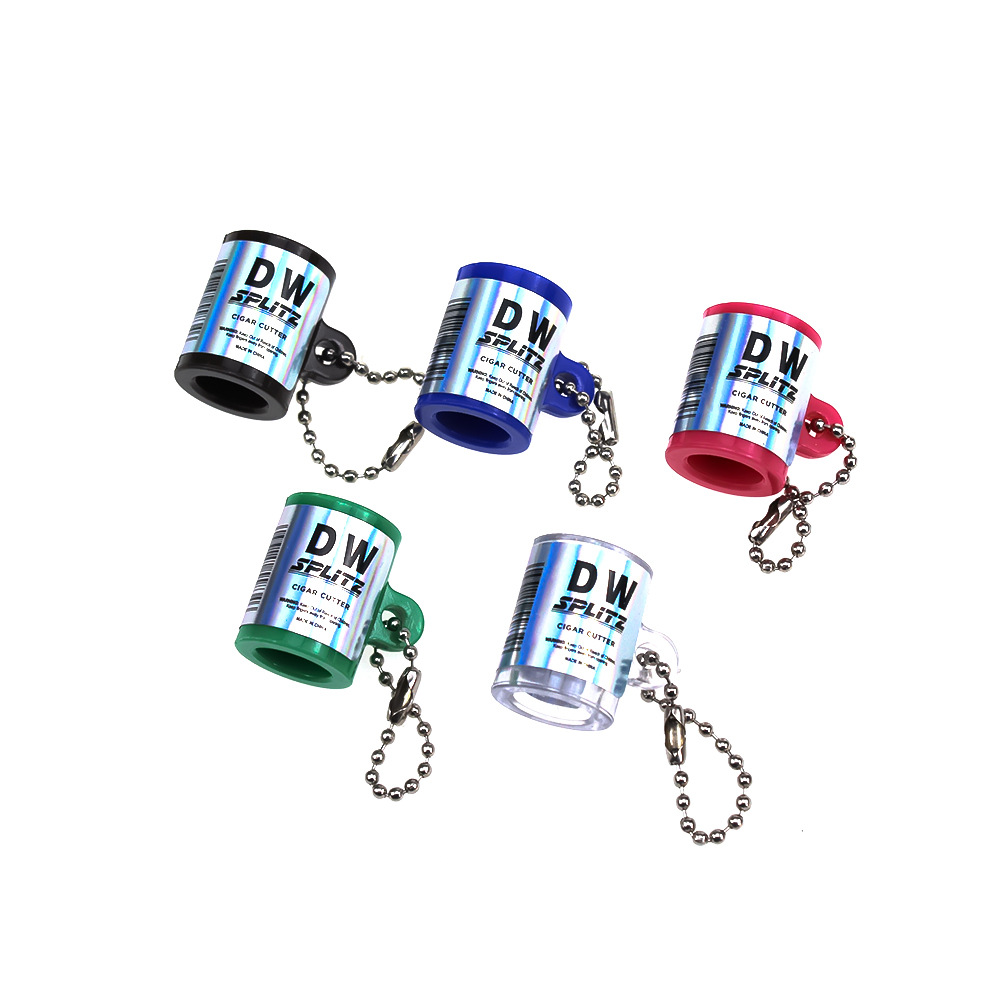 Portable Plastic Round Cigar Cutter Keychain