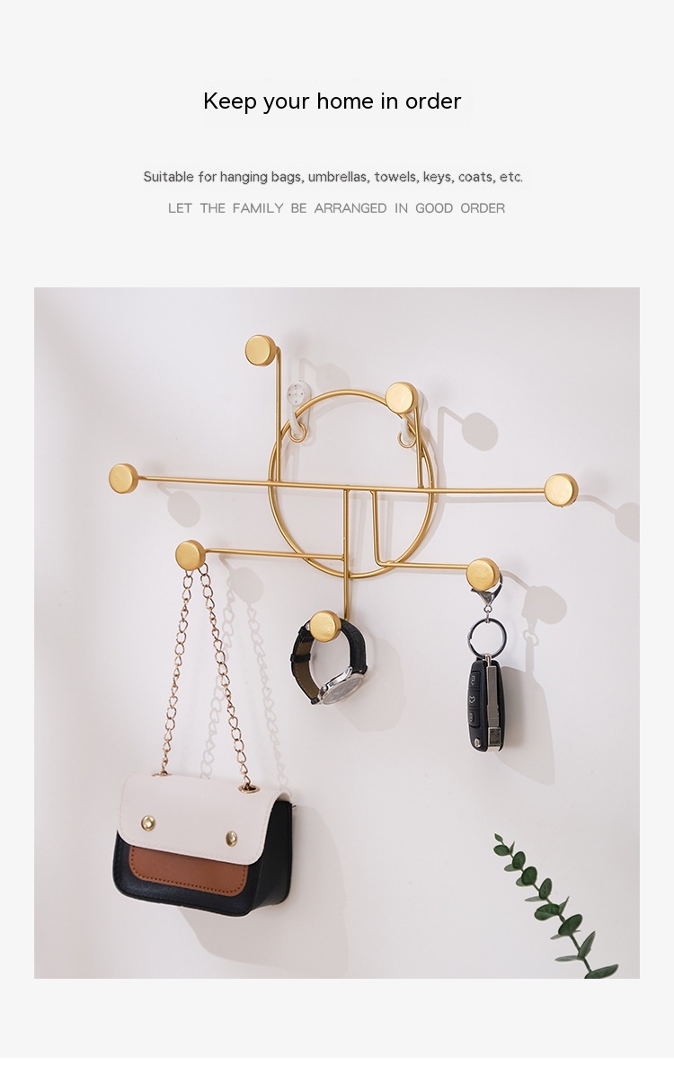 Iron Doorway Hallway Hook Art Dot Decorative Hook Key Hanger Fitting Room Coat Rack Punch-free