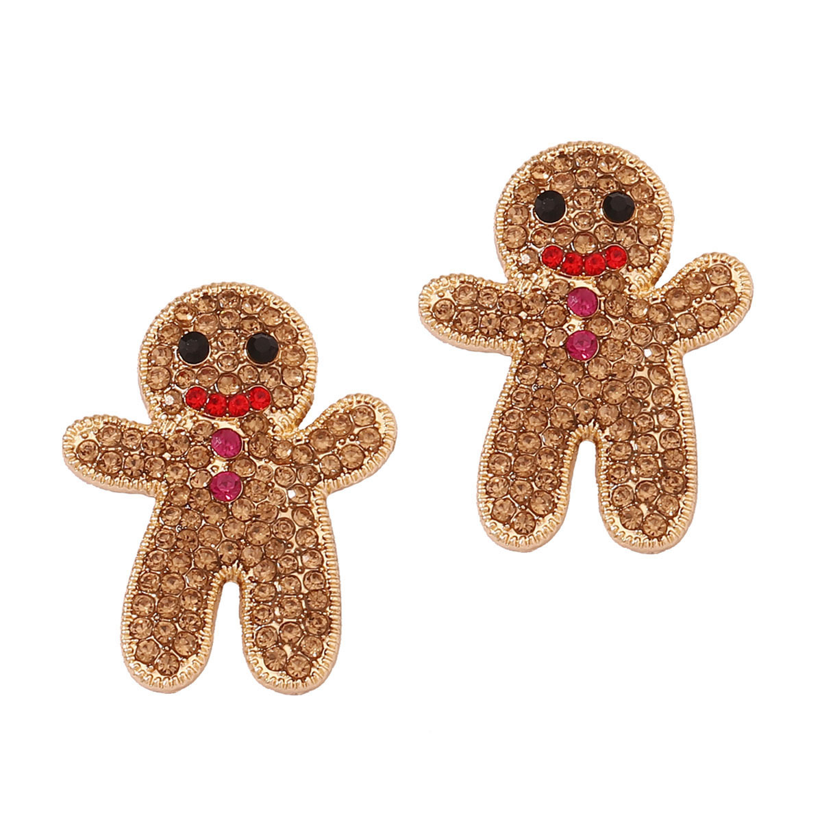 Halloween Gingerbread Man Funny Alloy Rhinestone-encrusted Earrings