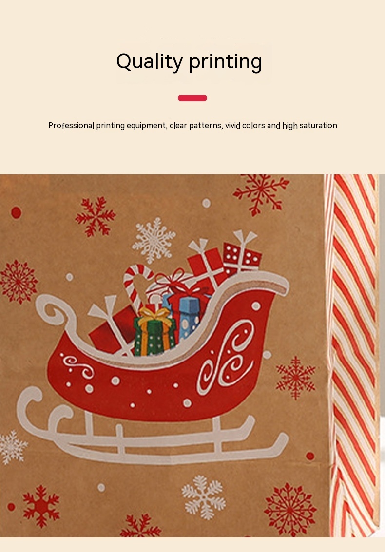 Christmas Gift Portable Kraft Paper Gift Bag