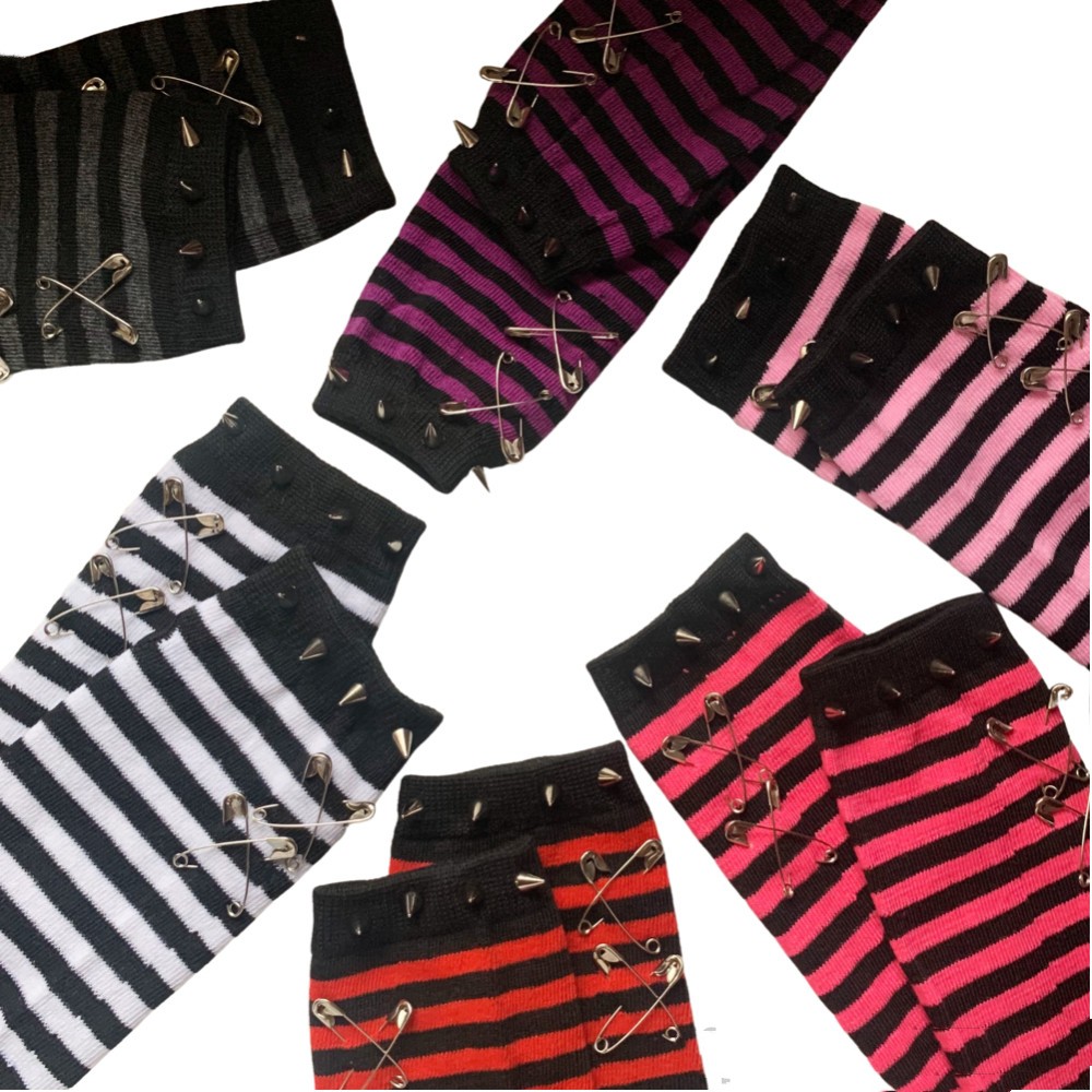 Non-mainstream Pin Rivet Dark Fingerless Oversleeve