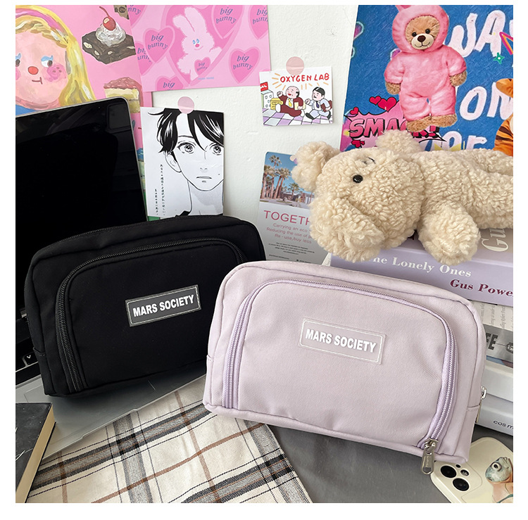 Simple Girl Student Large Capacity Pencil Case — foto 11