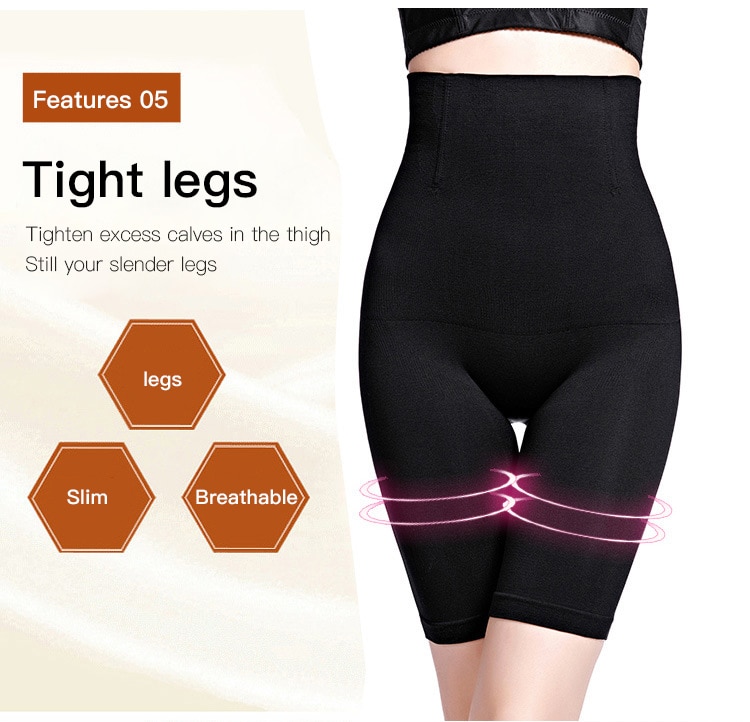 high waist tummy control body shaper beige