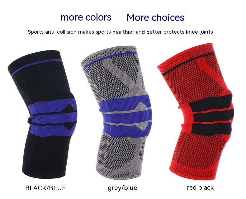 Title 3, Silicone Spring Knitted Knee Pads Running Baske...