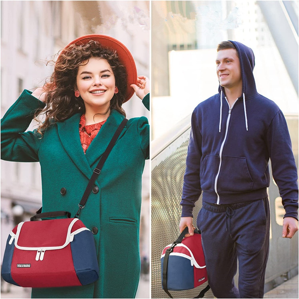 Women's Men's Thermal Insulation Lunch Box Leakproof Heat Insulated Bag Lunch Bag Refrigerated Handbag Red