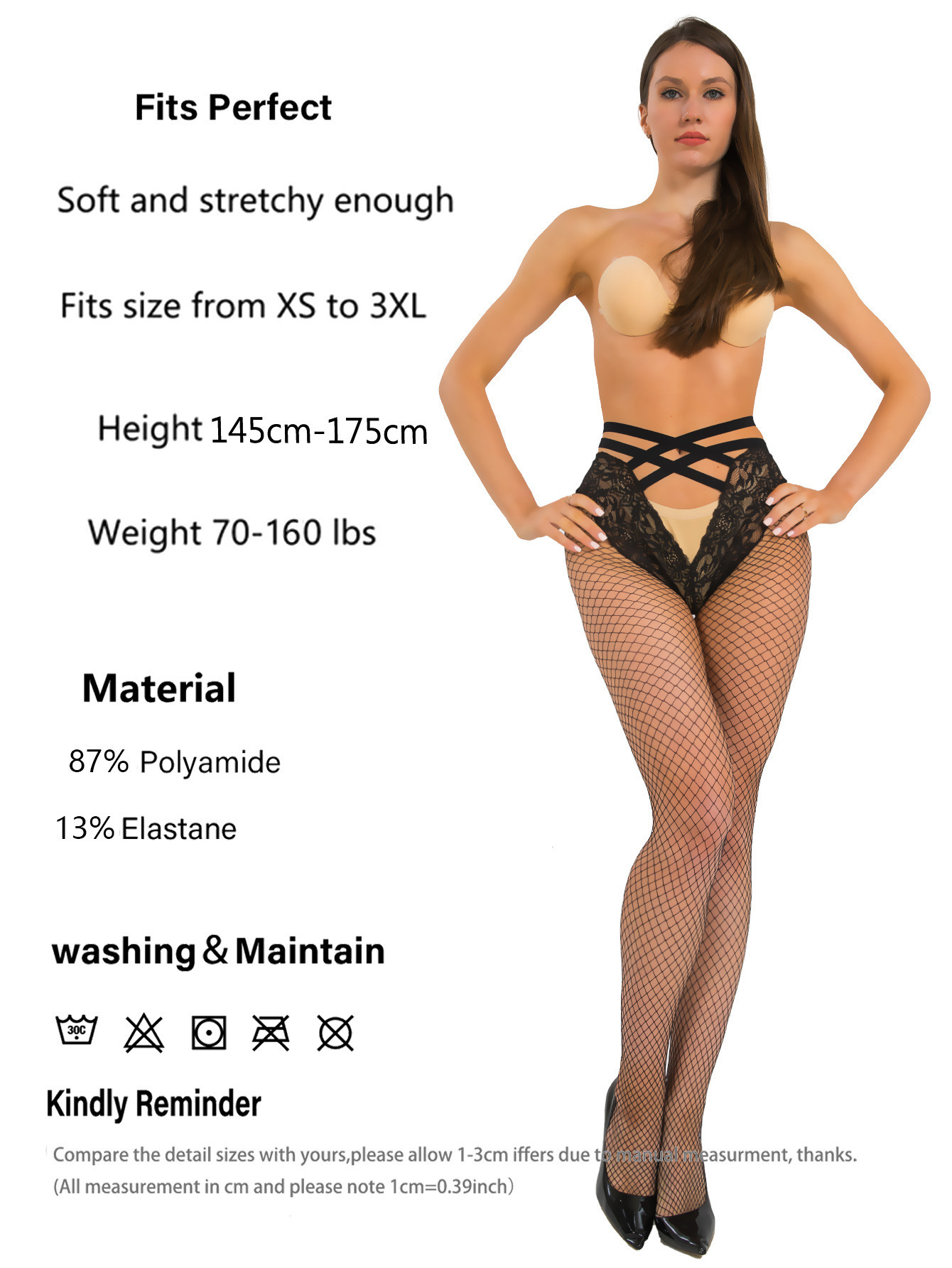Women's Cross Fishnet Lace Stockings - Image 9