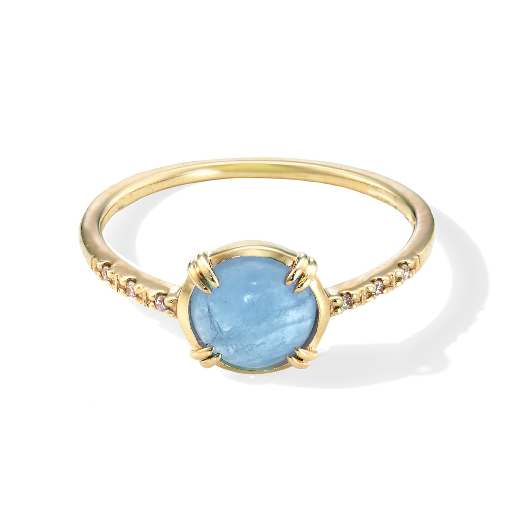 S925 Sterling Silver Golden Paraiba Glass Oval Ring