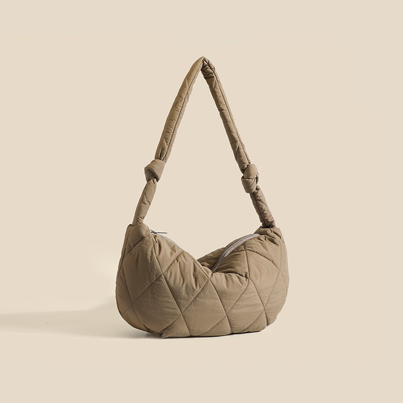 Down Cotton Dumpling Bag Shoulder Crossbody Rhombus Underarm Bag — foto 7