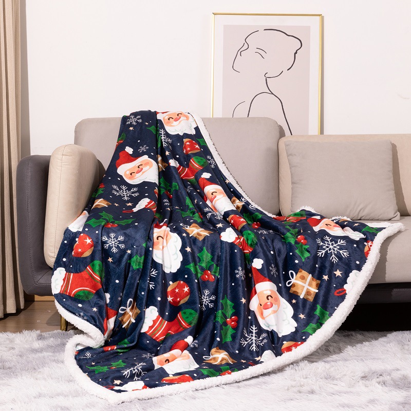 1722071833542529024 - Flannel Christmas Blanket Double Layer