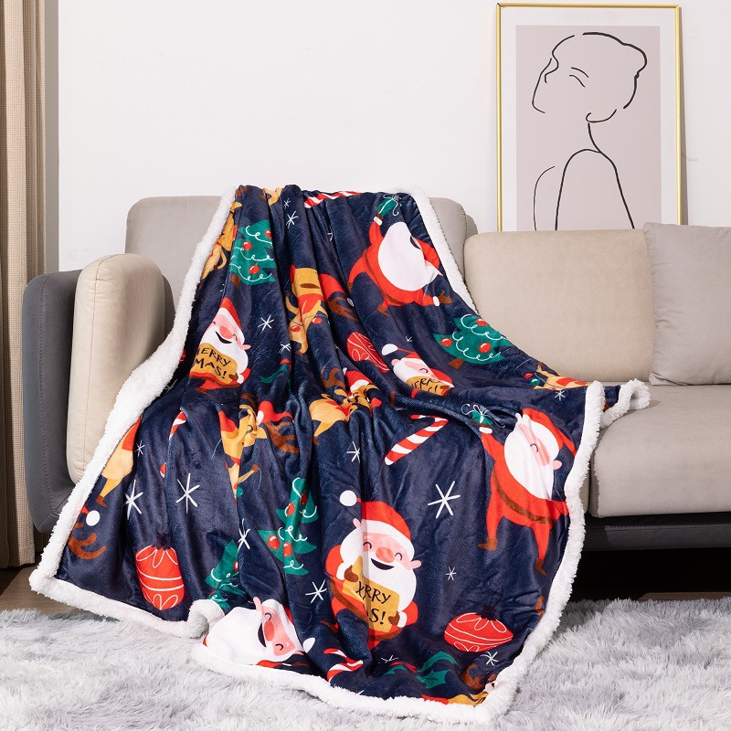 1722071834851151872 - Flannel Christmas Blanket Double Layer