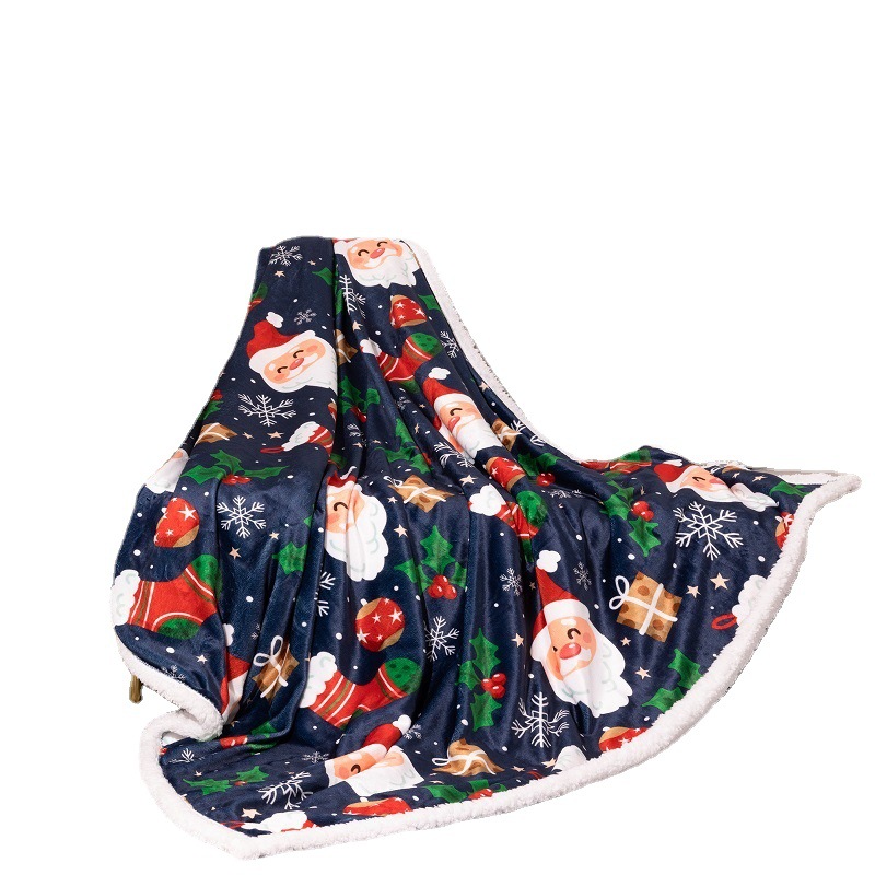 1722071835228639232 - Flannel Christmas Blanket Double Layer