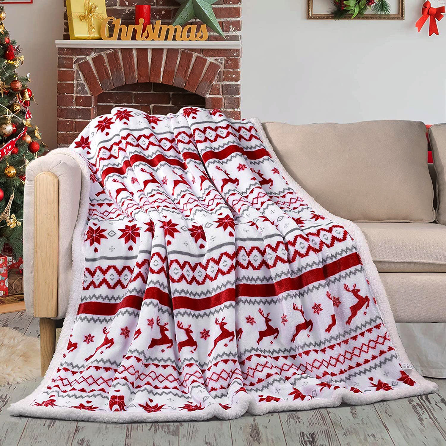 1722071835874562048 - Flannel Christmas Blanket Double Layer