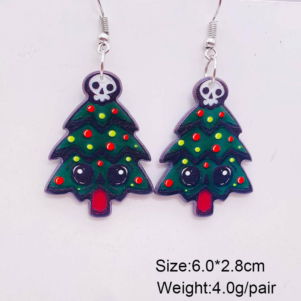 Christmas Tree Bell Acrylic Earrings