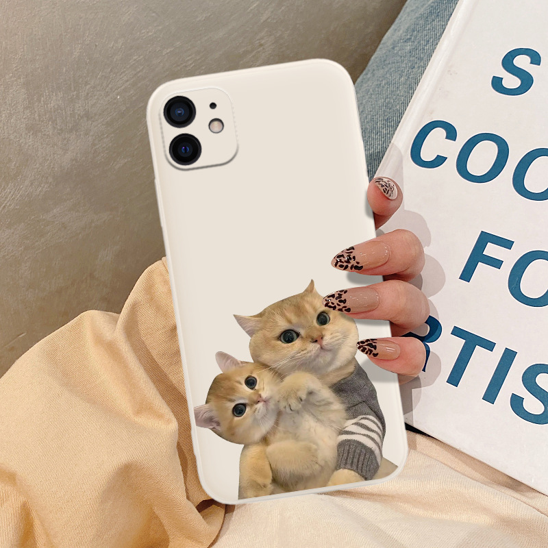Funda celular gato lindo silicona amor pareja