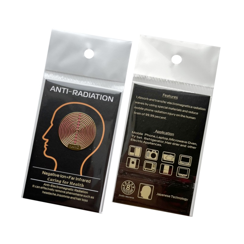 Gold Coil Hollow Radiation Protection Phone Stickers Energy Mobile Phone Paster
