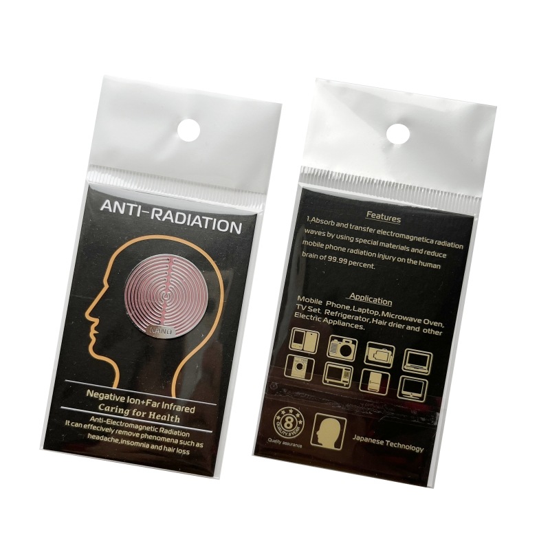 Gold Coil Hollow Radiation Protection Phone Stickers Energy Mobile Phone Paster